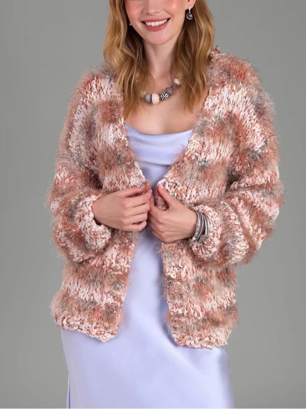 SAACHI Lurex Eyelash Stripe Cardigan
OS